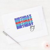 Happy birthday boy. Celebrating your birthday... 長方形シール (封筒)