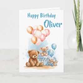 Happy Birthday Boy Watercolor Toys Card カード