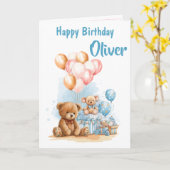 Happy Birthday Boy Watercolor Toys Card カード (黄色い花)