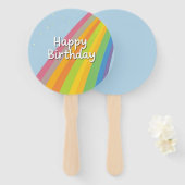 Happy Birthday Bright & Colorful Rainbow ハンドファン (正面&裏面)