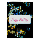 Happy Birthday Bubbles Custom Text Greeting Card (正面)