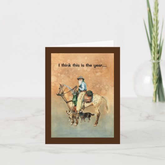 Happy Birthday Buckaroo Folded Greeting Card カード (正面)