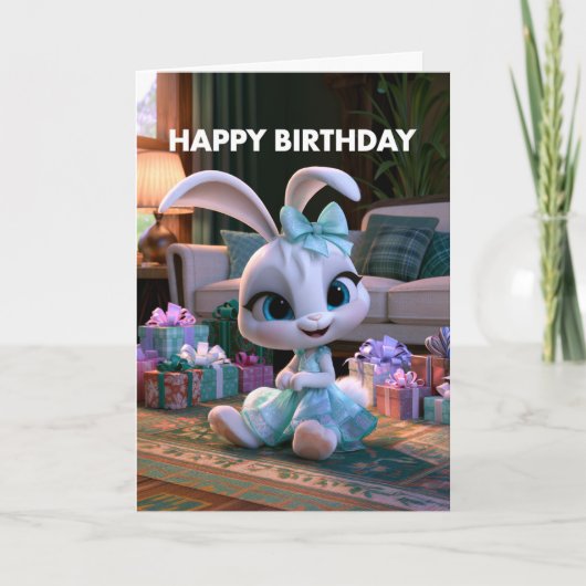 Happy Birthday Bunny Girl Card | ベイビーバンバンズ カード (正面)