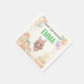 Happy Birthday Bunny Invitation  スタンダードカクテルナプキン (角)