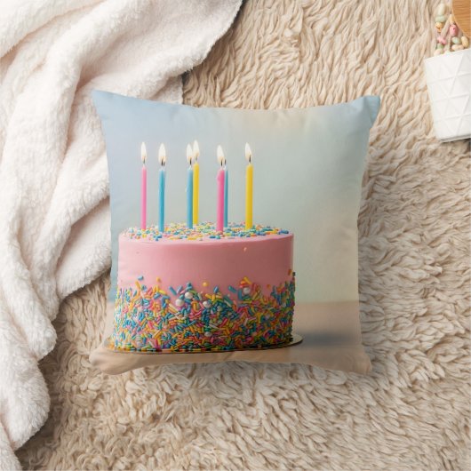 Happy Birthday cake クッション (ブランケット)