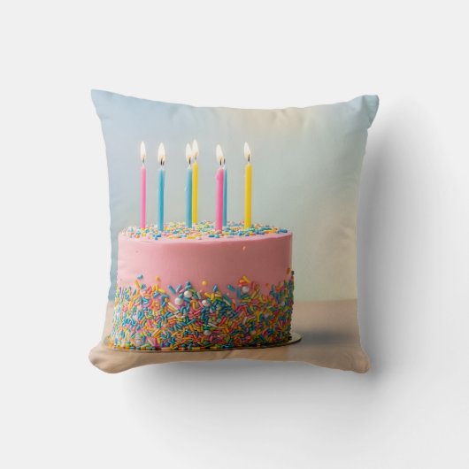 Happy Birthday cake クッション (正面)