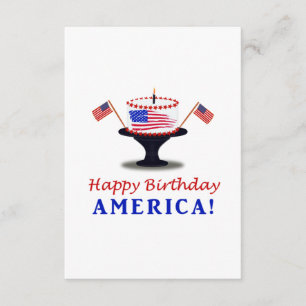 Happy Birthday Cake for America エンクロージャーカード