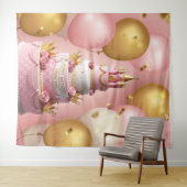 Happy Birthday Cake Princess Castle Banner タペストリー (インサイチュ(横))