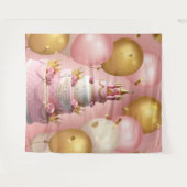 Happy Birthday Cake Princess Castle Banner タペストリー (正面(横))