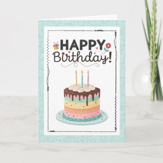 Happy Birthday Cake Sweet Treat カード (正面)