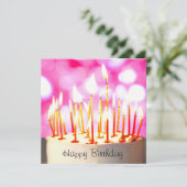 Happy Birthday cake with burning candles カード (スタンド正面)