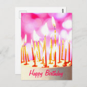 Happy Birthday cake with burning candles Karte ポストカード (正面/裏面)