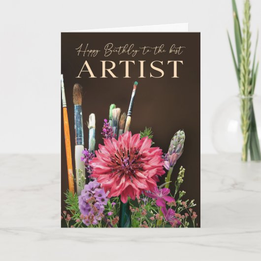 Happy Birthday Canvas Artist Painter Card カード (正面)