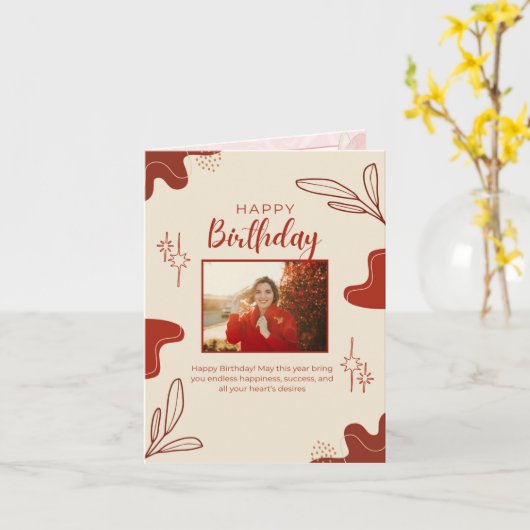 happy birthday card カード (黄色い花)