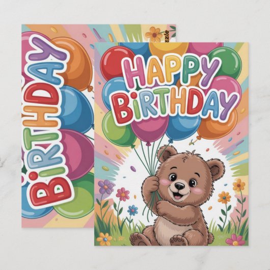 Happy birthday card ポストカード (正面/裏面)