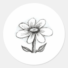 Happy Birthday card for her with daisy ラウンドシール