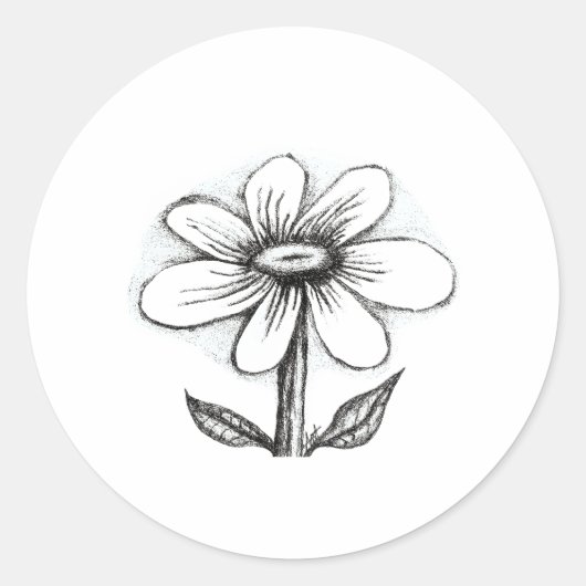 Happy Birthday card for her with daisy ラウンドシール (正面)