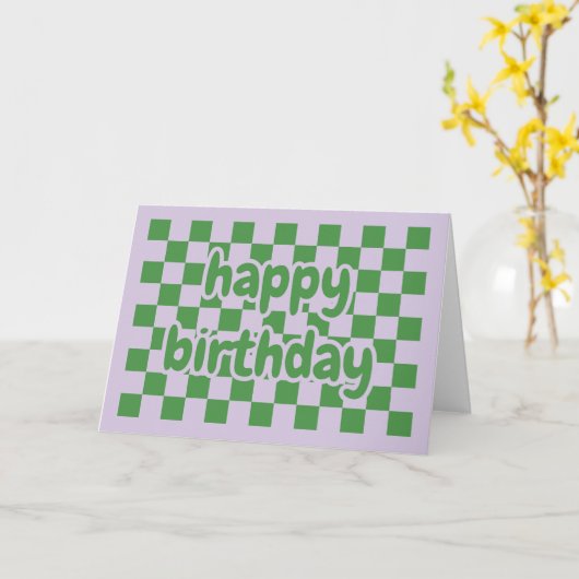 Happy birthday card geometric カード (黄色い花)