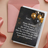  Happy Birthday Card - Joyful Wishes, Balloons & C 招待状