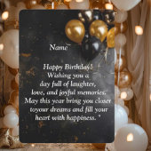  Happy Birthday Card - Joyful Wishes, Balloons & C 招待状