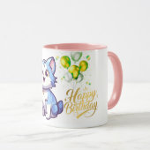 Happy Birthday Cat Coffee Mug – Cute Gift for Cat  マグカップ (正面右)