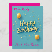 Happy Birthday! Celebrate Your Special Day 招待状 (正面/裏面)