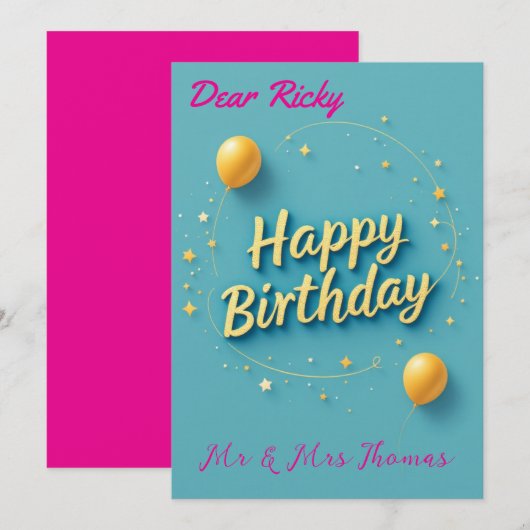 Happy Birthday! Celebrate Your Special Day 招待状 (正面/裏面)