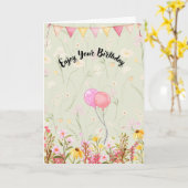 Happy Birthday Celebration カード (黄色い花)