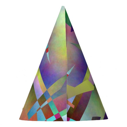 Happy Birthday Celebration Abstract Pattern パーティーハット (裏面)