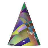 Happy Birthday Celebration Abstract Pattern パーティーハット (左)