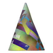 Happy Birthday Celebration Abstract Pattern パーティーハット (右)