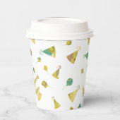 Happy Birthday Celebration Balloons & Hats Pattern 紙コップ (左)