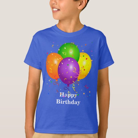 "Happy Birthday," Celebration Balloons Tシャツ (正面)