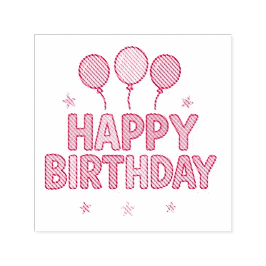 Happy Birthday Celebration Sticker セルフインキングスタンプ (デザイン)