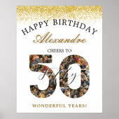 Happy Birthday Cheers To 50 Years Photo Collage ポスター (正面)