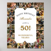 Happy Birthday Cheers To 50 Years Photo Collage ポスター (正面)