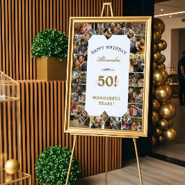 Happy Birthday Cheers To 50 Years Photo Collage ポスター