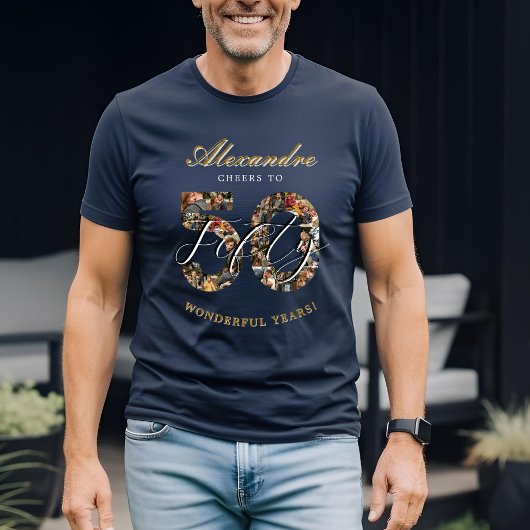  Happy Birthday Cheers To 50 Years Photo Collage Tシャツ