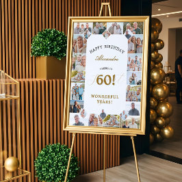 Happy Birthday Cheers To 60 Years Photo Collage ポスター