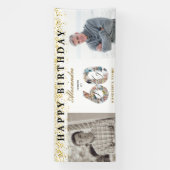 Happy Birthday Cheers To 60 Years Photo Then & Now 横断幕 (縦)