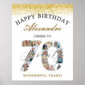 Happy Birthday Cheers To 70 Years Photo Collage ポスター (正面)