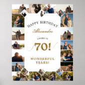 Happy Birthday Cheers To 70 Years Photo Collage ポスター (正面)