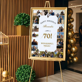 Happy Birthday Cheers To 70 Years Photo Collage ポスター