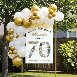  Happy Birthday Cheers To 70 Years Photo Collage 横断幕