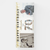 Happy Birthday Cheers To 70 Years Photo Then & Now 横断幕 (縦)