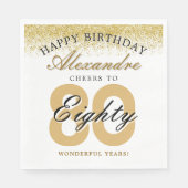 Happy Birthday Cheers To 80 Years Celebration スタンダードランチョンナプキン (正面)