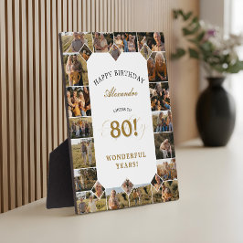 Happy Birthday Cheers To 80 Years Photo Collage フォトプラーク