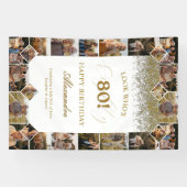 Happy Birthday Cheers To 80 Years Photo Collage 横断幕 (横)