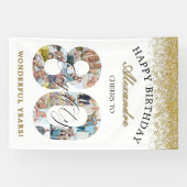 Happy Birthday Cheers To 80 Years Photo Collage 横断幕 (横)