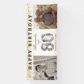 Happy Birthday Cheers To 80 Years Photo Then & Now 横断幕 (縦)